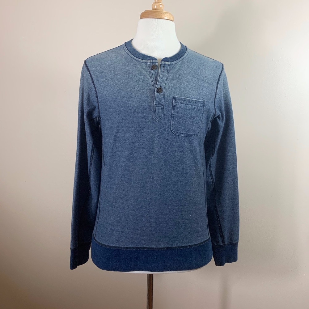 Lucky Brand Blue Ombre Pullover Sweatshirt
